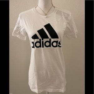 NEW! Adidas Badge of Sport logo graphic tee shirt Small